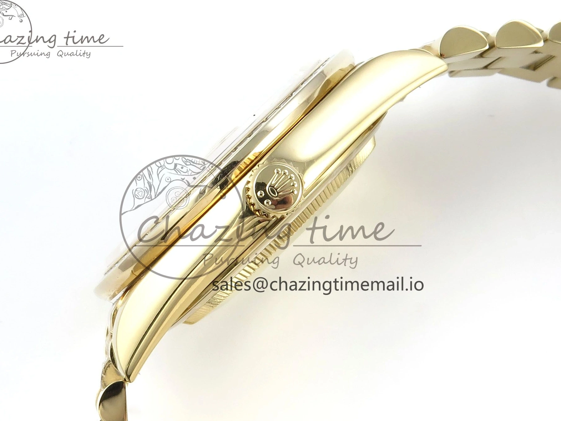 MiroTime 0314 DayDate 40 YG QF 1:1 Best Edition Pink Diamonds Dial Diamonds Bezel on President Bracelet A2836 V5 (Gain Weight) ZipUp 488